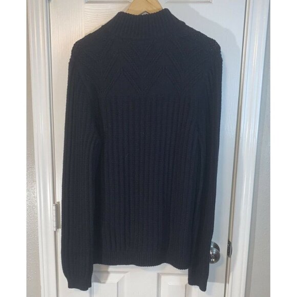 Ted Baker Glaston Navy Blue Pullover High Button Ribbed Preppy Sweater Size 2xl - Picture 5 of 9
